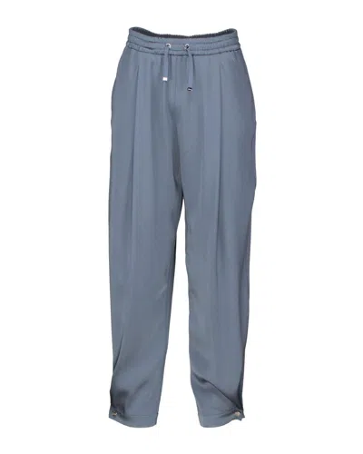 Herno Resort Satin Trousers In Blue