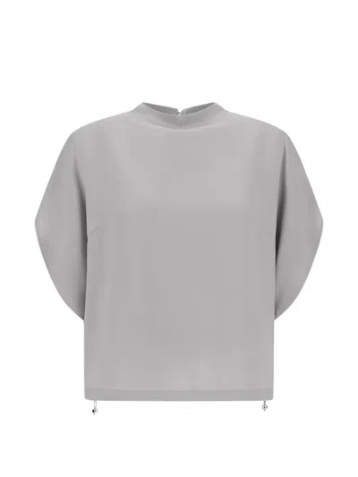 Herno Resort Satin-finish Blouse In Gray