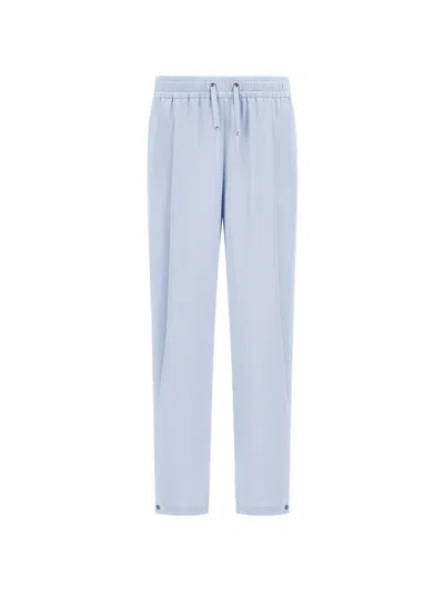 Herno Resort Satin-finish Straight Trousers In Blue