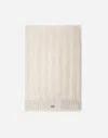 Herno Resort Scarf In Cable Knit Alpaca Wool In White