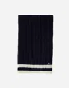 Herno Resort Scarf In Double Rib Wool In Black