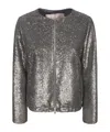 Herno Resort Sequin-embellished Bomber Jacket In Gray