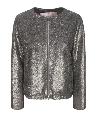 HERNO HERNO RESORT SEQUIN-EMBELLISHED BOMBER JACKET