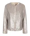 Herno Resort Sequin-embellished Bomber Jacket In Silver
