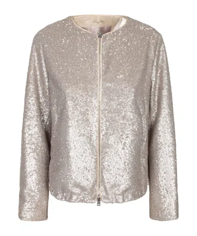 HERNO HERNO RESORT SEQUIN-EMBELLISHED BOMBER JACKET