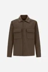 Herno Resort Shacket In Double Faced Pure Wool In Brown