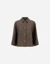 Herno Resort Shacket In New Linen In Brown