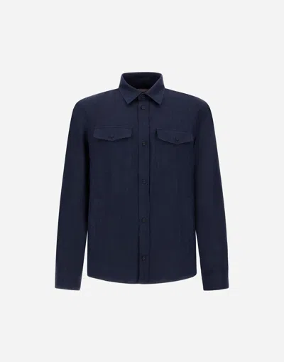 Herno Resort Shacket In New Linen In Blue
