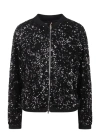 Herno Sequin-embellished Bomber Jacket In Black