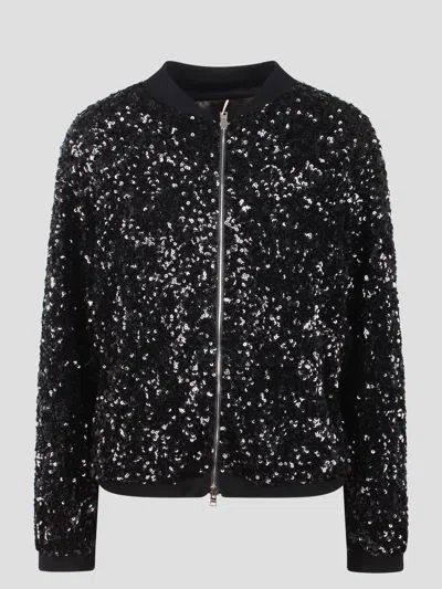 Herno Resort Shiny Expression Bomber Jacket In Black