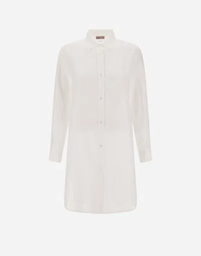 Herno Resort Shirt In Check Linen In White