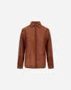 Herno Resort Shirt In Light Cotton Spike Print In Brown