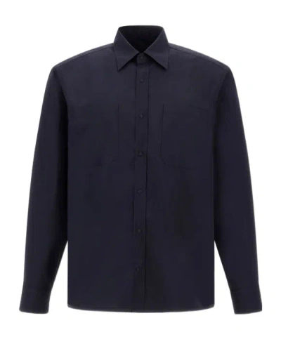 Herno Resort Shirt In Stretch Micromodal In Blue