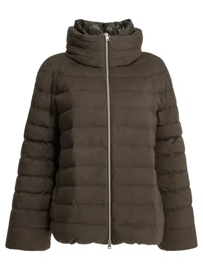 Herno "resort" Short Down Jacket In Brown