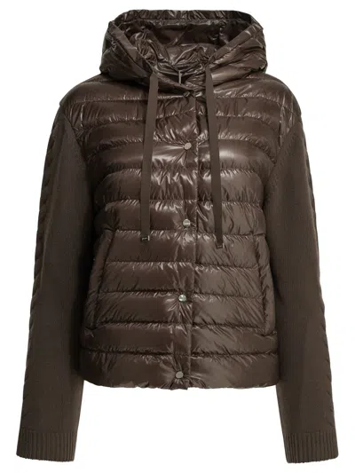 Herno "resort" Short Down Jacket In Brown