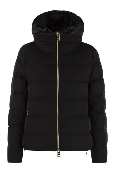 Herno Resort Silk And Cashmere Down Jacket In Black