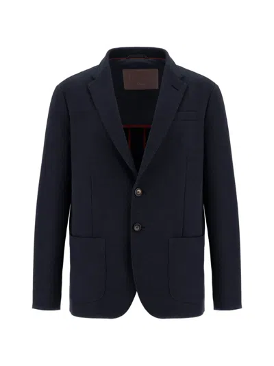 Herno Resort Single-breasted Blazer In Blue