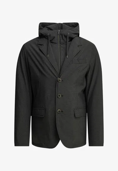 Herno Resort Single-breasted Blazer In Grey