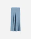 Herno Resort Skirt In Envers Satin In Blue