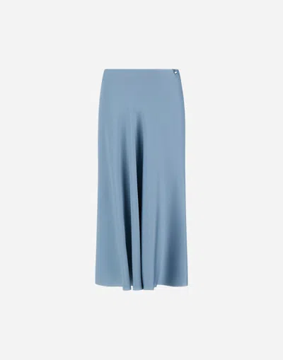 Herno Resort Skirt In Envers Satin In Blue