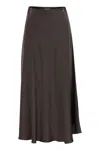 Herno Women Resort Skirt In Satin Envers In Brown