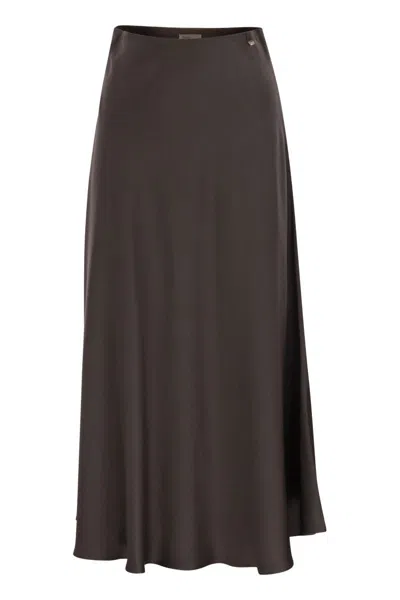 Herno Women Resort Skirt In Satin Envers In Brown