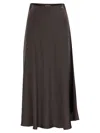Herno Women Resort Skirt In Satin Envers In Gray