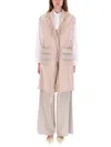 Herno Fringed Neutral Tone Vest With Quilted Patch Pockets In Neutral
