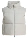 Herno "resort" Sleeveless Jacket In Bright Corduroy In Neutral