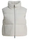 Herno "resort" Sleeveless Jacket In Bright Corduroy In White