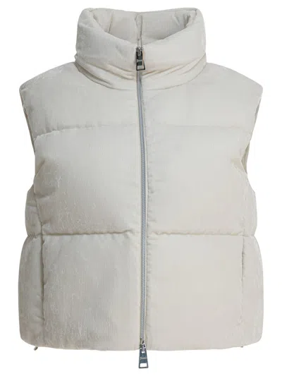 HERNO HERNO "RESORT" SLEEVELESS JACKET IN BRIGHT CORDUROY