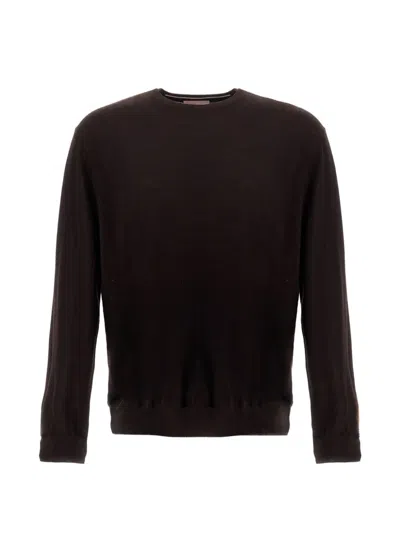 Herno Resort Stocking-stitched Sweater In Brown