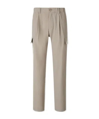 Herno Resort Pleated-detail Cargo-pocket Trousers In Neutral