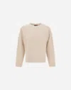 Herno Crew Neck Long Sleeve Sweater In White