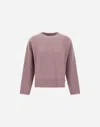 Herno Crew Neck Long Sleeve Sweater In Pink