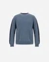 Herno Resort Sweater In Carded Pure Wool In Blue