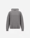 Herno Resort Sweater In Double Cotton Knit And Travel Nylon Ponente In Gray