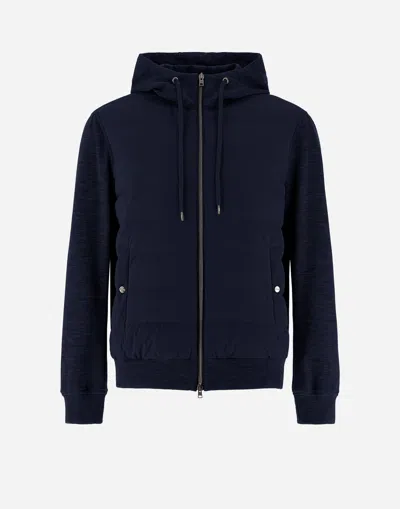 Herno カップルド ウールピケ＆ライトナイロン ストレッチ Resort スウェットシャツ