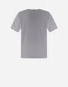 Herno Resort T-shirt In Basic Cotton & Light Stretch Nylon In Grey