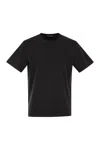 Herno Men Resort T-shirt In Cotton And Light Stretch Nylon In Black