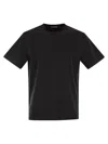 Herno Men Resort T-shirt In Cotton And Light Stretch Nylon In Black