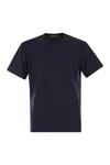 Herno Men Resort T-shirt In Cotton And Light Stretch Nylon In Blue