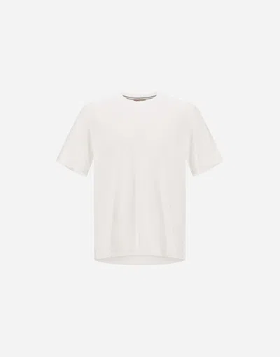 Herno Resort T-shirt In Cotton Silk Jersey In White