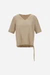 Herno Resort T-shirt In Melange Flannel In Neutral