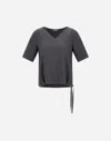 Herno Resort T-shirt In Melange Flannel In Gray