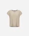Herno Resort T-shirt In Shimmer Foil Jersey In Neutral