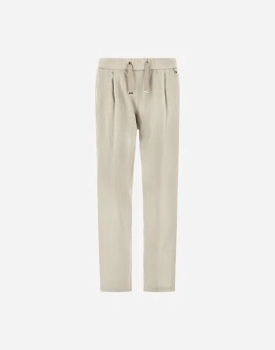 Herno Resort Trousers In Bright Corduroy In White