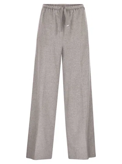 Herno Resort Trousers In Cashmere And Silk In Gray