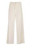 Herno Resort Cotton Trousers With Drawstring In Neutral
