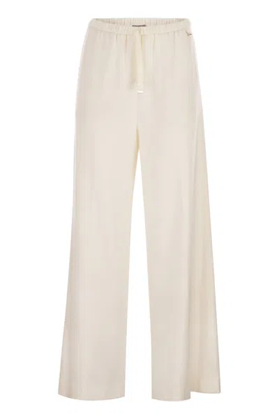Herno Resort Trousers In Cotton Feel With Drawstring In Brown